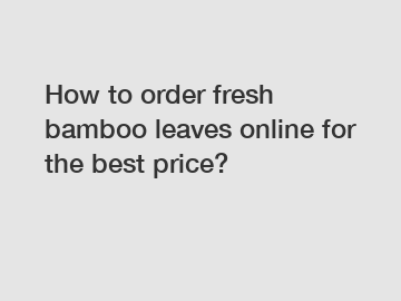 How to order fresh bamboo leaves online for the best price?