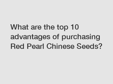 What are the top 10 advantages of purchasing Red Pearl Chinese Seeds?