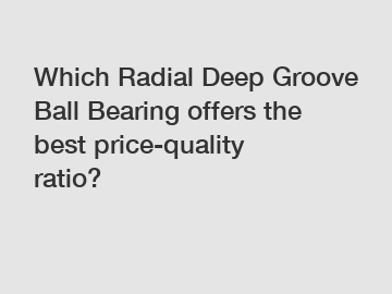 Which Radial Deep Groove Ball Bearing offers the best price-quality ratio?