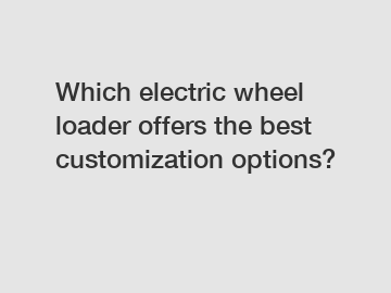 Which electric wheel loader offers the best customization options?