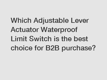 Which Adjustable Lever Actuator Waterproof Limit Switch is the best choice for B2B purchase?