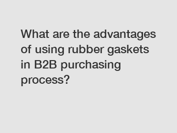 What are the advantages of using rubber gaskets in B2B purchasing process?