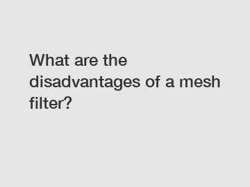 What are the disadvantages of a mesh filter?