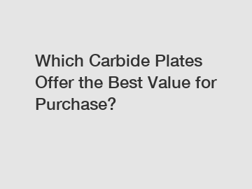 Which Carbide Plates Offer the Best Value for Purchase?